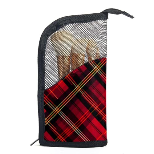 Reise Make up Tasche,Reise Kulturbeutel für Damen,weihnachtsrot dunkelgrün kariert,Kosmetik Reisetasche Reise Make up Tasche,Reise Kulturbeutel für Damen,weihnachtsrot dunkelgrün kariert,Kosmetik Reisetasche von WOSHJIUK
