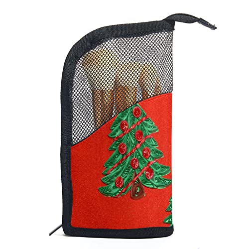 Reise Make-upbürsten Tasche,weihnachtsdekoration Baum,Kosmetiktasche für Make-up-Pinsel, Etui mit 12 Make-up-Pinseln von WOSHJIUK