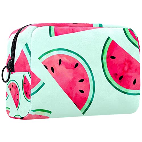 Reisekosmetiktasche,kleine Make-up-Tasche für Frauen,Aquarellfarbe Wassermelone,Kosmetik-Organizer-Tasche mit Reißverschluss von WOSHJIUK