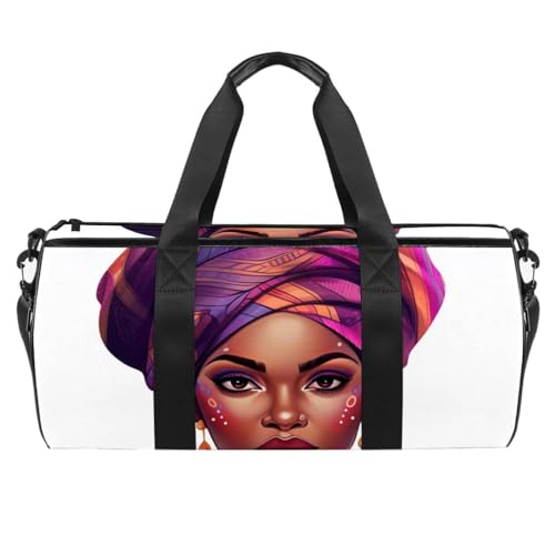 Reisetasche,Herren Sporttasche,Damen Sporttasche,Afroamerikanerfrauen ethnisches Mädchen,Sporttasche von WOSHJIUK