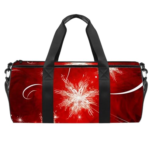 Reisetasche,Herren Sporttasche,Damen Sporttasche,Weihnachten rote winterschneeflocken,Sporttasche von WOSHJIUK