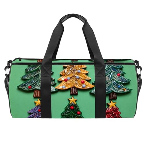Sporttasche für Damen,kleine Sporttasche für Herren,weihnachtsdekoration Baum,Übernachtungstasche von WOSHJIUK