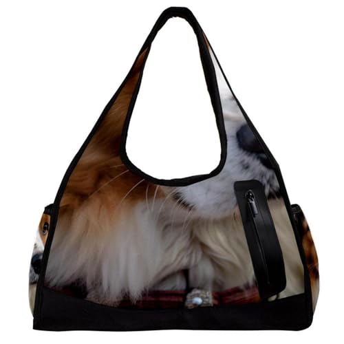 Sporttaschen für Damen,Reisetasche für Reisen,Unbekümmerter King Charles Spaniel Hund,Sporttasche für Herren von WOSHJIUK