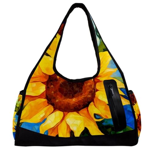 Sporttaschen für Damen,Reisetasche für Reisen,aquarell Sonnenblume,Sporttasche für Herren von WOSHJIUK