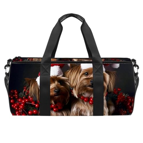 Sporttaschen für Herren,Reisetaschen für Damen,Hund Weihnachten Haustier,Trainingstasche von WOSHJIUK