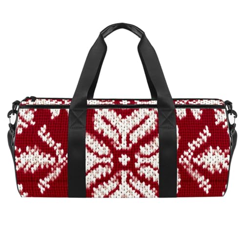 Sporttaschen für Herren,Reisetaschen für Damen,Vintages Weihnachtsrotes Kariertes Muster,Trainingstasche von WOSHJIUK