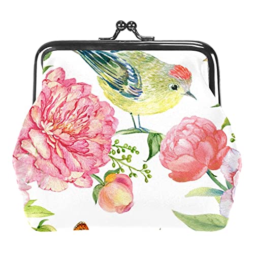 WOSHJIUK Geldbörsen Kleine Geldbörsen,Tropische Blumen rosa Vogel,Geldbörse Schlüsselhalter Aufbewahrung für Frauen WOSHJIUK Geldbörsen Kleine Geldbörsen,Tropische Blumen rosa Vogel,Geldbörse Schlüsselhalter Aufbewahrung für Frauen von WOSHJIUK