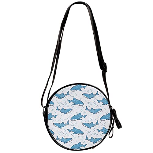 WOSHJIUK Kleine Umhängetasche,Blauwal des Ozeans,Reise-Umhängetasche mit verstellbarem Riemen, Messenger-Tasche für Damen von WOSHJIUK