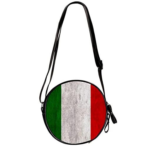 WOSHJIUK Kleine Umhängetasche,Retro-Thema der italienischen Flagge,Reise-Umhängetasche mit verstellbarem Riemen, Messenger-Tasche für Damen von WOSHJIUK