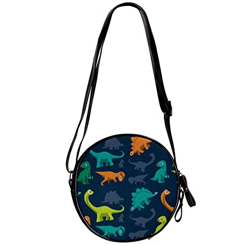 WOSHJIUK Kleine Umhängetasche,farbiger Dinosaurier,Reise-Umhängetasche mit verstellbarem Riemen, Messenger-Tasche für Damen von WOSHJIUK