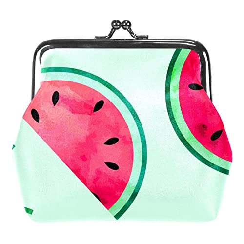 WOSHJIUK Münzgeldbörsen Kleingeldbeutel für Damen,Aquarellfarbe Wassermelone,Münzhalter Kleine Geldbörsen Kleingeldbörse von WOSHJIUK