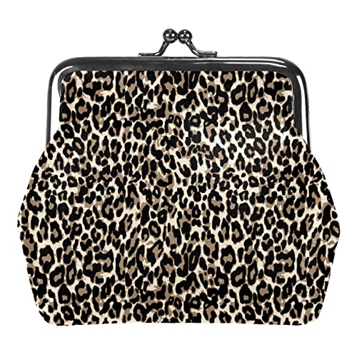 WOSHJIUK Münzgeldbörsen Kleingeldbeutel für Damen,klassischer Leo-Print,Münzhalter Kleine Geldbörsen Kleingeldbörse von WOSHJIUK