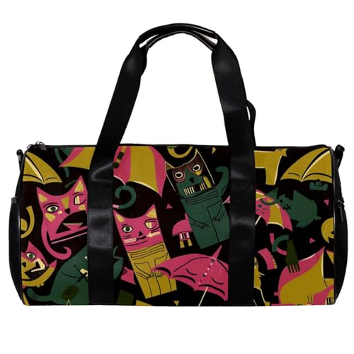 Weekender Reisetasche,kleine Sporttasche,Regenschirm Blumenkatze,Sporttasche von WOSHJIUK