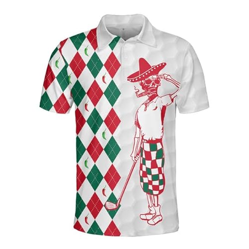 Lustige Golf-Shirts, Totenkopf-Hawaii-Poloshirts für Herren, verrückte Golf-Shirts für Männer, Golfgeschenke, Hawaii-Totenkopf-Golf-Shirts, Cinco Skeleton Mf, S Lustige Golf-Shirts, Totenkopf-Hawaii-Poloshirts für Herren, verrückte Golf-Shirts für Männer, Golfgeschenke, Hawaii-Totenkopf-Golf-Shirts, Cinco Skeleton Mf, S von WOTDKG