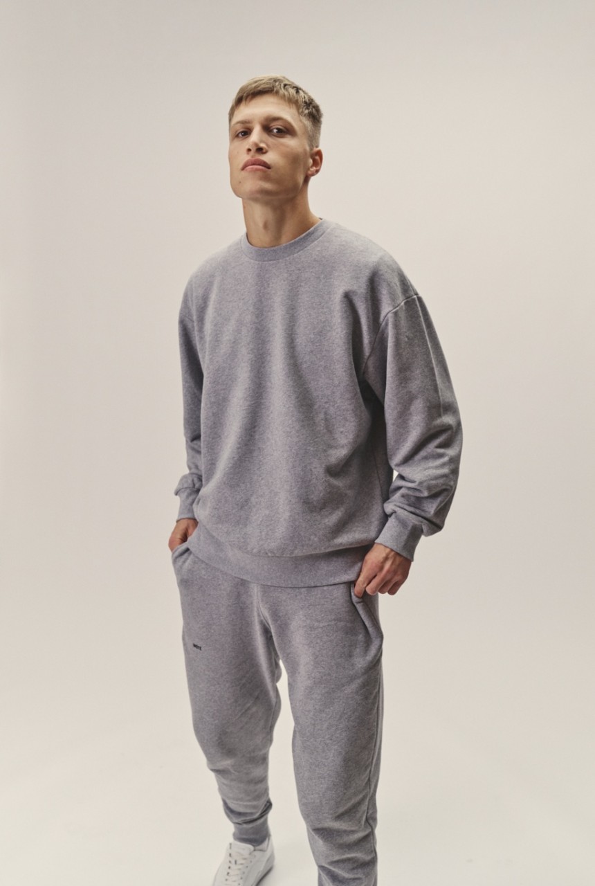 SWEATSHIRT Oversized | WOTE | grey melange L von WOTE