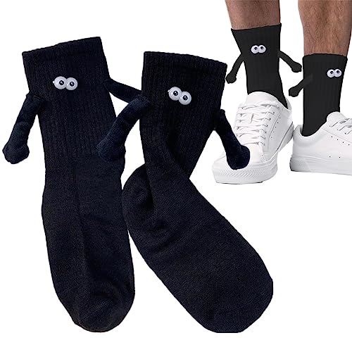 Lustige Magnetische Saugnapf-3D-Paar Socken - Lustige Socken Für Frauen Männer - Unisex Lustiges Paar Halten Hände Socke Für Paar - Paar Hält Händchen Socken, Magnetische Hand Hält Mittelrohr Süß von WOTEG