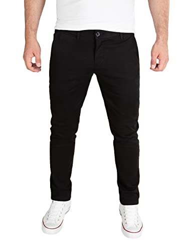 WOTEGA Adriano - Schwarze Herren Chino Hose - Chinohose Mit Stretch - Baumwoll Herrenhose, Schwarz (Black 194008), W38/L30 von WOTEGA