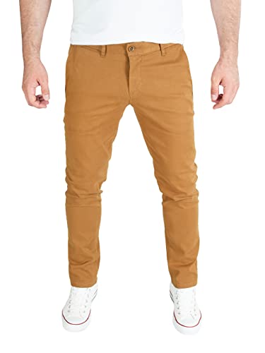 WOTEGA Adriano - Baumwoll Herren Chino Hose - Braune Chinohose - Herrenhosen Slim Fit, Braun (Camel Otter 181018), W36/L30 von WOTEGA