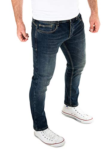 WOTEGA Dunkelblaue Slim Fit Jeans Alistar - Denim Herren Hose - Baumwoll Männerjeans, Blau (total Eclipse 194010), W32/L32 von WOTEGA