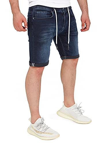 WOTEGA Fashion Jeans Short Bermuda Herren Kurze Hosen Sommer Baumwoll Jogginghose Hose Cargo Kurz Diego, Blau (Total Eclipse 194010), W29 von WOTEGA