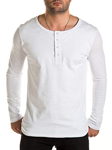 WOTEGA Herren 2-in-1 Langarmshirt Longsleeve T-Shirt Pete Weiss - Männer Longshirt Shirt weiße Tshirts Long Sleeve, Weiß (Cloud Dancer 114201), L von WOTEGA