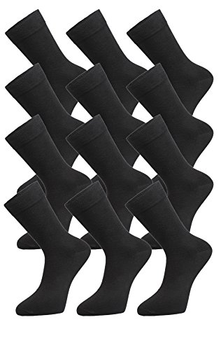 WOTEGA Herren Schwarze polyamid amazon socken Anzugsocken größe 39 40 41 42 günstig baumwollsocken, 12er Pack schwarz (1001), 39/42 von WOTEGA