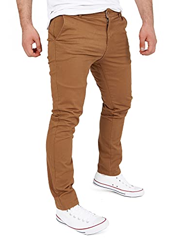 WOTEGA Glenn - Herren Stoffhose - Chino Jogger Slim Fit - Baumwoll Männer Stretch Hose, Braun (Toffee 181031), W33/L34 von WOTEGA