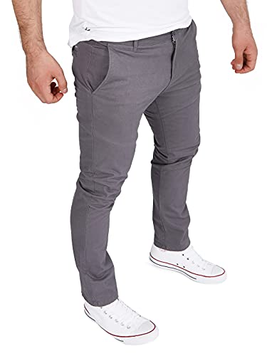 WOTEGA Glenn - Baumwoll Chino Hosen Für Herren Slim Fit - Graue Chinohosen Mit Stretch, Grau (Iron Gate 193910), W32/L32 von WOTEGA