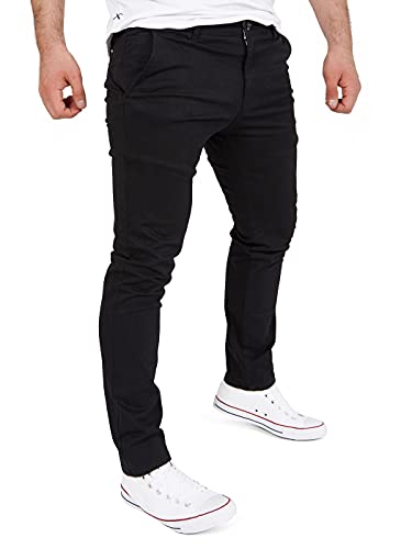 WOTEGA Glenn - Chino Herren Hose - Schwarze Chinohosen Männer - Stretch Herrenhose Slim Fit, Schwarz (Black 194008), W30/L32 von WOTEGA