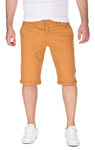 WOTEGA Herren Chino Shorts Bermuda Beige Hose Alex Kurze Gelb Short Maenner Hosen Camel Sommer Stretch Capri Hose Slim, Mustard Gold (82295), W31 von WOTEGA