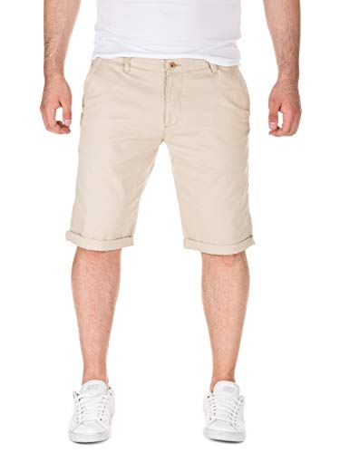 WOTEGA Herren Chino Shorts Bermuda Hose Alex - braune Kurze Maenner Hosen braun Sommer Chinoshorts Stretch Capri-Hose Camel Slim, beige (1492), W33 von WOTEGA