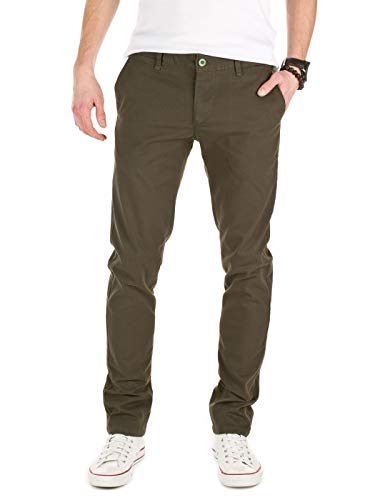 WOTEGA - Grüne Chino Herren Hose 140 - Business Chinohosen Für Männer Mit Stretch, Grün (Forest Night 0414), W31/L34 von WOTEGA