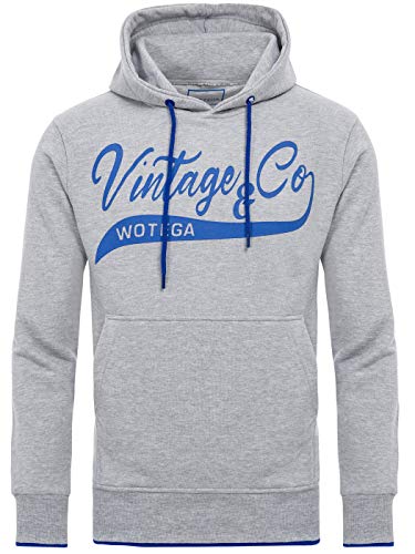 WOTEGA - Herren Hoodie WT Star - Grauer Kapuzenpullover - Männer Sweater Mit Kapuze, Grau (Mirage Gray 154703), L von WOTEGA