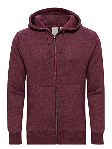 WOTEGA Herren Hoody Sweatjacke Pullover Kapuzenjacke Zipper Übergangsjacke Sweatshirt Übergrößen S-6XL Spark, Burgundy (191617), XS von WOTEGA