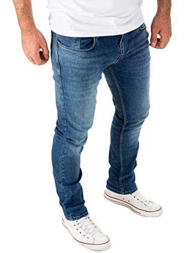 WOTEGA Justin - Herren Jeans Slim Fit - Stretchjeans Hosen für Männer - Stretch Herrenhosen - Jeanshosen, Mittelblau (Blue Indigo 193928), W30/L32 von WOTEGA