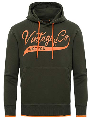 WOTEGA Herren Pullover WT Star - Hoodie Für Männer - Sweatshirt Mit Kapuze und Tasche - Baumwollpullover, Grün (Forest Night 190414), 3XL von WOTEGA