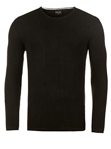 WOTEGA Herren Rundhals Pullover Pete - Basic Langarm Pulli, Schwarz (Black 194008), S von WOTEGA