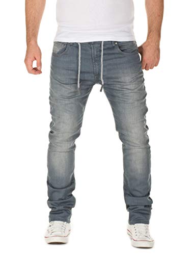 WOTEGA Noah - Jogginghose im Jeanslook - Herren Slim Jeans - Joggingjeans Für Männer - Sweat Herrenhosen, Grau (Turbulence Grey 3R4215), W31/L34 von WOTEGA