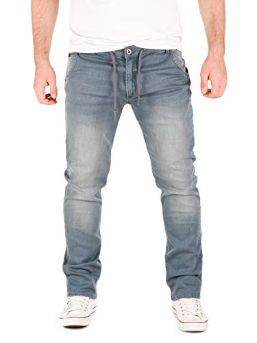 WOTEGA Herren Sweathose in Jeansoptik Joshua - Slim Fit Herrenhose, Grau (Turbulence Grey 4215), W29/L34 von WOTEGA