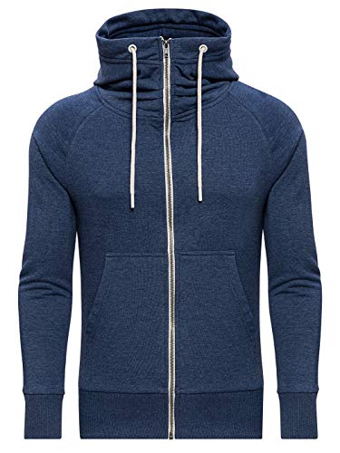 WOTEGA Zipper Pullover Herren Reißverschluss Blauer Oversize Hoodie Männer Übergangsjacke Weste Flash, Blau (Bijou Blue 2R183921), XXL von WOTEGA