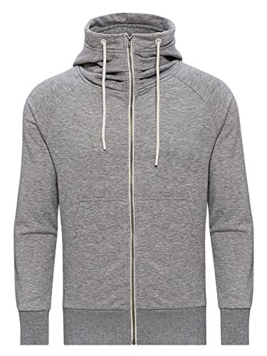 WOTEGA Oversize Pullover Herren Westen Kapuzen Sweatjacke Übergroßer Hoodie Baumwolle Size Plus Pulli Flash, Grau (Dapple Gray 163907), 5XL von WOTEGA