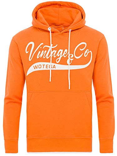 WOTEGA Herren Sweatshirt WT Star - Winter Hoodies für Männer - Sweater Orange - Kapuzen Pulli Herren, Orange (orange Peel 161359), 3XL von WOTEGA