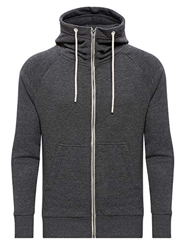 WOTEGA Hoodie Herren Reißverschluss Pulli Männer Sweatshirt Zipper Hoodie Kapuzen Arbeits Pullover Sweatjacke Flash, Grau (Tornado 183907), S von WOTEGA