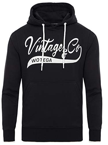 WOTEGA Hoodie Herren WT Star - schwarzer Kapuzenpullover - Hoodies Winter Pulli - Sweater Männer - Sweatshirt, Schwarz (Black 194008), L von WOTEGA