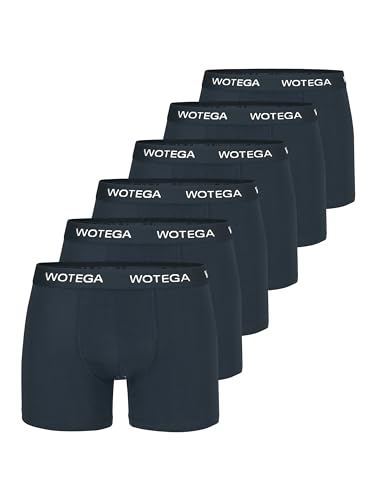 WOTEGA Joe - 6er Pack Unterhosen Männer - Basic Herren Boxershorts - Baumwoll Unterhosen - Herrenunterwäsche, Grau (Castlerock 180201), L von WOTEGA