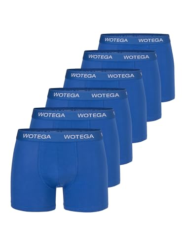 WOTEGA Joe - Unterhosen Männer Baumwolle 6er Pack - Basic Boxershorts Herren - Stretch Unterhose - Unterwäsche Set, Blau (Strong Blue 184051), XS von WOTEGA