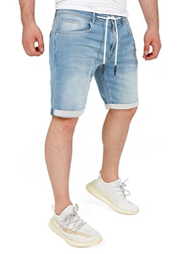 WOTEGA Kurze Hose Herren Sweatpants Männer Shorts Stretch Jeans Men Hosen Slim Fit Bermudas Joggingshort Diego, Blau (Captains Blue 184020), W31 von WOTEGA