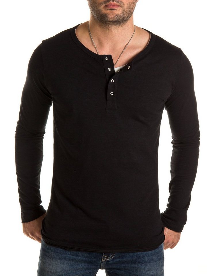 WOTEGA Langarmshirt WOTEGA - V-Neck Double Layer Longsleeve Pete aus reiner Baumwolle von WOTEGA
