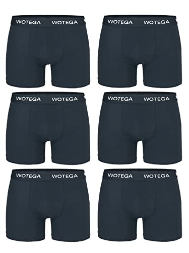 WOTEGA Joe - 6er Pack Unterhosen Männer - Basic Herren Boxershorts - Baumwoll Unterhosen - Herrenunterwäsche, Grau (Castlerock 180201), XL von WOTEGA