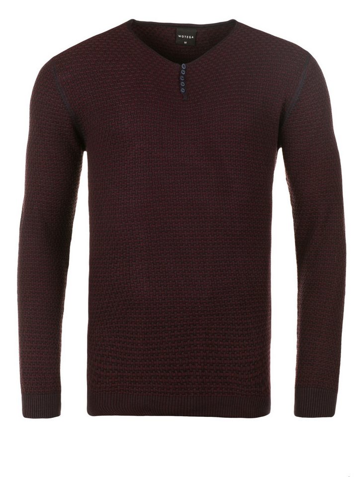 WOTEGA Rundhalspullover Structured Button Sweater Tim von WOTEGA